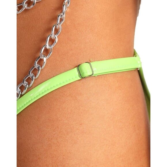 iHeartRaves Make a Scene Adjustable Cheeky Vinyl Bottoms Size M G-String Rave - Picture 4 of 10